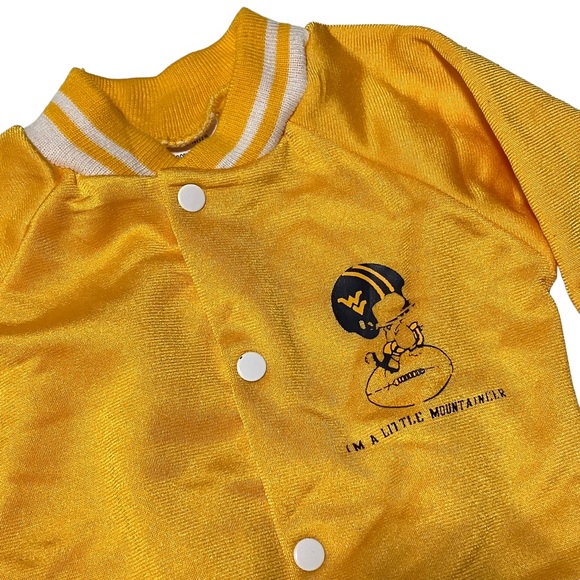 Vintage Snap Bomber Gold West Virginia "I'm A Little Mountaineer” Jacket - Picture 3 of 8